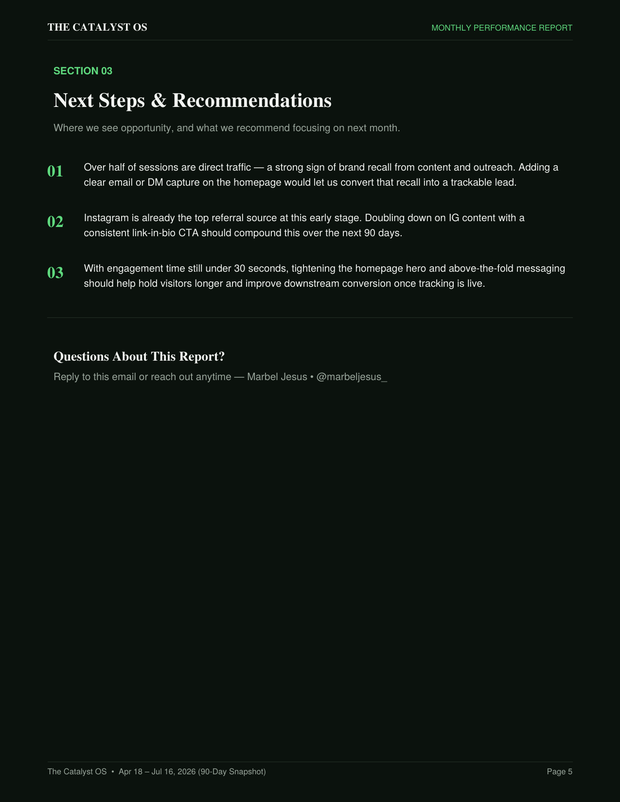 Next steps and recommendations